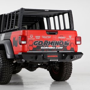 Jeep Gladiator JT Bumper - Rear - Go Rhino - Trailline - Textured Black - `20-`22